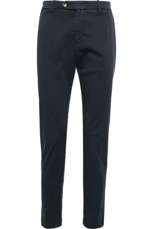 BRIGLIA Low-rise stretch-cotton tapered chinos