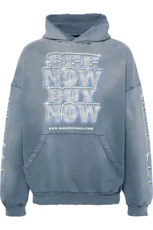 Balenciaga Slogan-print cotton hoodie