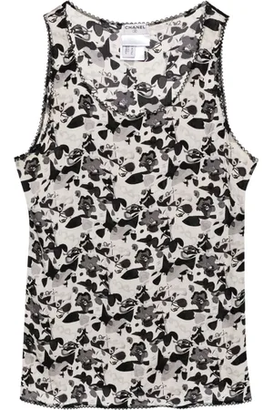 CHANEL 2005 floral print cropped top
