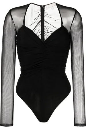 FLEUR DU MAL Ruched long-sleeved bodysuit