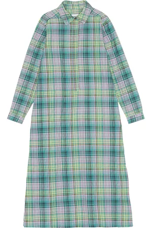 Ganni Check-pattern seersucker shirt dress