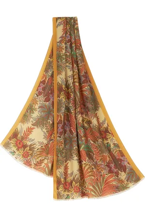 Etro Floral-print frayed-edge scarf