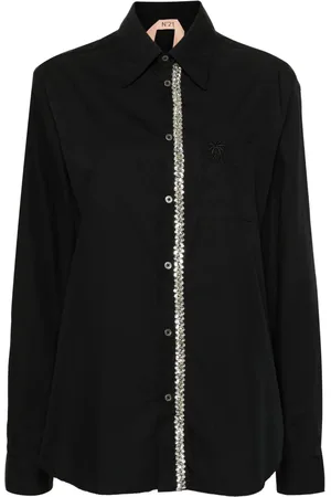 Nº21 Rhinestone-embellished cotton shirt