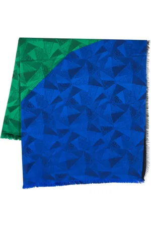 Saint Laurent 1990s patterned-jacquard two-tone silk scarf