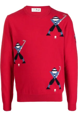 PRINGLE OF SCOTLAND Geometric George Golf fine-knit jumper