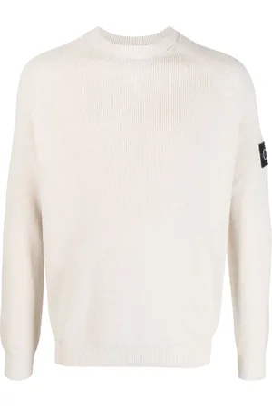 Calvin Klein Logo-patch waffle-knit jumper