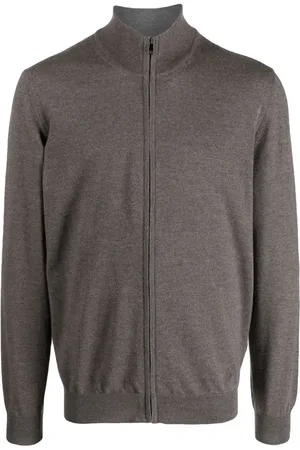 corneliani Logo-embroidered virgin-wool cardigan
