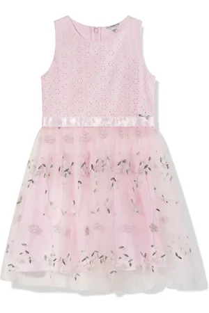 Guess Floral-embroidery tulle dress