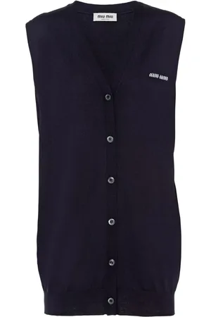 Miu Miu Intarsia-logo wool cardigan