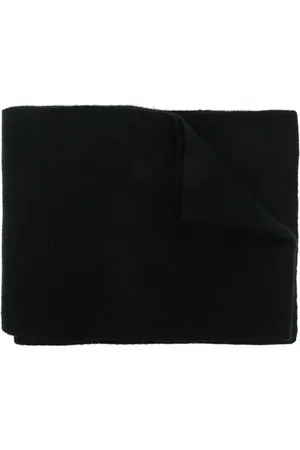YVES SALOMON Knitted logo-patch scarf