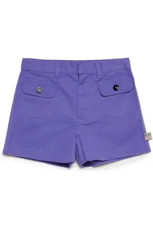 Nº21 Logo-tag cotton shorts