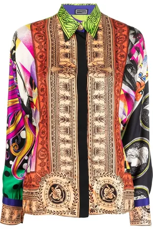 VERSACE 1990s abstract print silk shirt