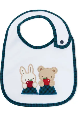 Familiar Animals-print contrast-trimmed bib