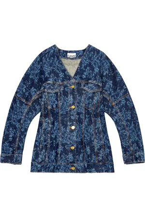 Ganni Floral-print denim jacket