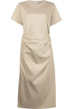 GOEN.J Cutout-back draped cotton dress