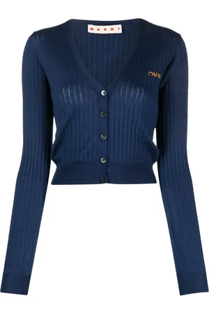 Marni Embroidered logo cropped cardigan
