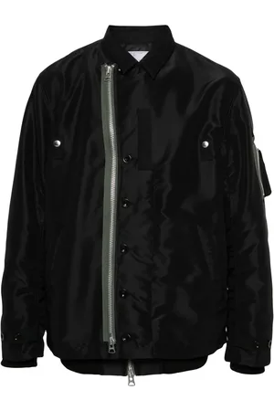SACAI Contrasting-trim layered bomber jacket