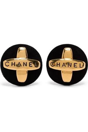 CHANEL 1992s logo-engraved clip-on earrings