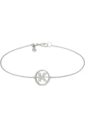 ANNOUSHKA 18kt white gold diamond Initial K bracelet
