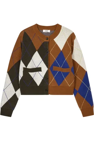Studio Tomboy Colour-block argyle cardigan