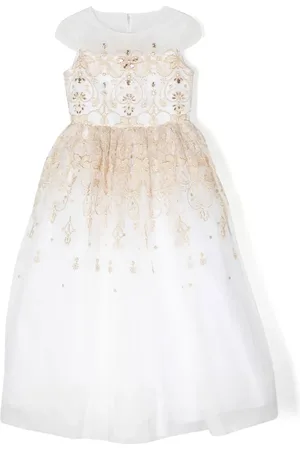 Marchesa Notte Embroidered off-shoulder gown