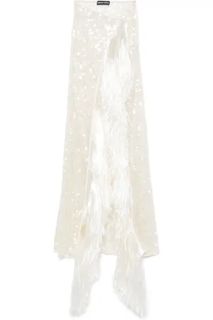 DAVID KOMA Fringe-detailed maxi skirt