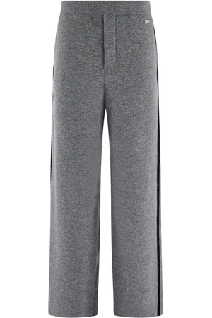 Salvatore Ferragamo Logo-plaque wool-blend trousers