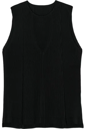 Issey Miyake Pleat-detail plissé-effect tank top