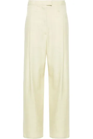 Serafini Chambray pleated straight trousers