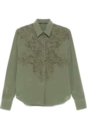 ERMANNO SCERVINO Lace-detail silk shirt