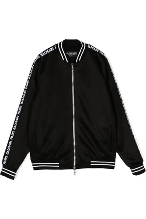 Balmain Logo-tape bomber jacket