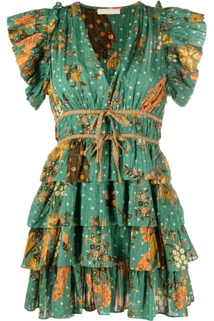 ULLA JOHNSON Marni floral-print ruffled minidress