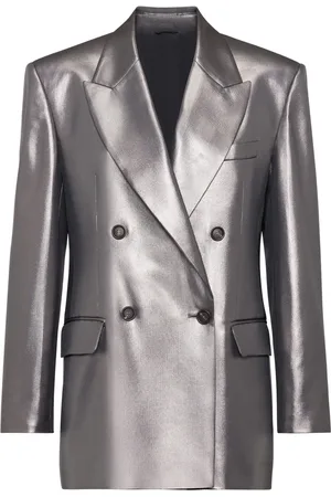 Brunello Cucinelli Double-breasted metallic blazer