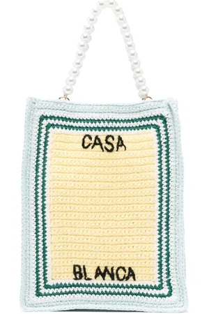 Casablanca Logo-embroidered crochet tote bag