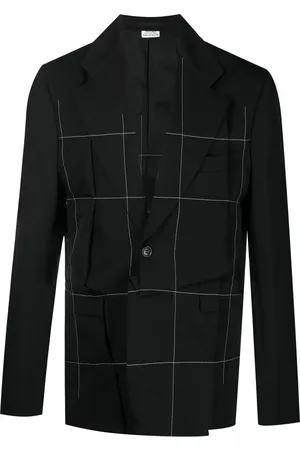 Comme des Garçons Contrast stitch asymmetric blazer