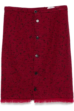 VALENTINO GARAVANI 1980s frayed midi skirt