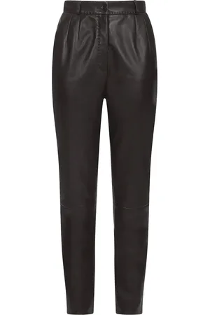 Dolce & Gabbana Dar-detail plongé leather trousers