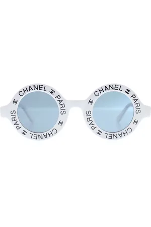 CHANEL 1993 logo-print round-fame sunglasses