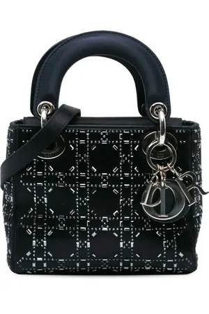 Dior 2016 Mini Satin Cannage Strass Crystal Embellished Lady Dior satchel