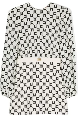 Elisabetta Franchi Monogram-print crepe dress