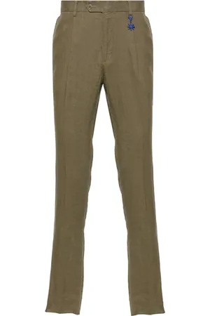 Manuel Ritz Mid-rise tailored linen trousers
