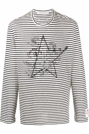 Golden Goose Striped star logo-print top