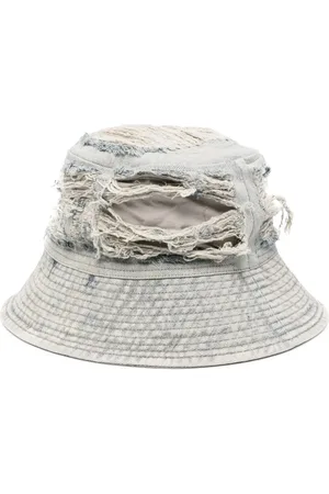 Rick Owens Distressed denim bucket hat