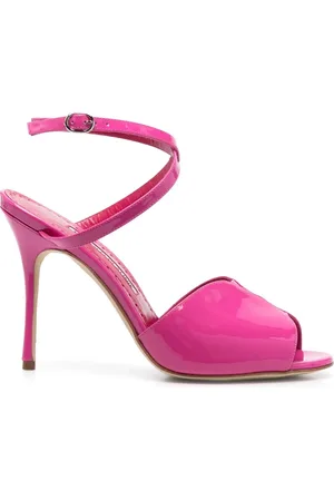Manolo Blahnik Hourani 110mm patent-finish sandals