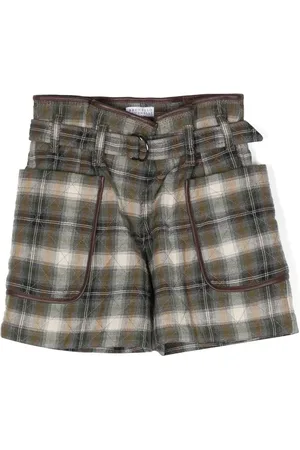 Brunello Cucinelli Plaid-check quilted shorts