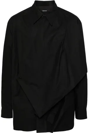 SONGZIO Draped-detail cotton shirt