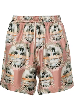 AMIRI Graphic-print silk shorts