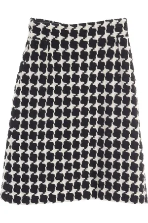 CHANEL 1986-1988 checked A-line skirt