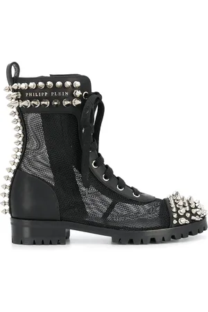 Philipp Plein Studded 35mm lace-up boots