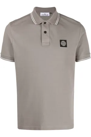 Stone Island Logo-patch piqué polo shirt